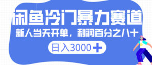 闲鱼冷门暴力赛道,一单 80%利润,新人轻松日入 3000+-布谷屋免费网赚资源网