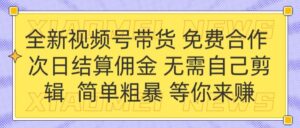 全新视频号 免费合作 佣金次日结算 无需自己剪辑-布谷屋免费网赚资源网