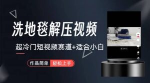 超冷门抖音短视频赛道-清洗地毯解压视频-简单无脑怼作品（教程+素材）-布谷屋免费网赚资源网