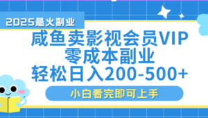 闲鱼零成本卖vip影视会员，日入200-500-布谷屋免费网赚资源网