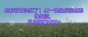 农村夜景杀疯了!AI一键生成治愈系慢生活,单日狂赚1000+-布谷屋免费网赚资源网