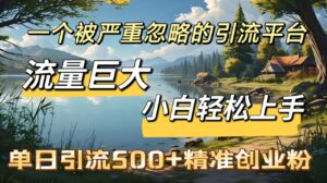 一个被严重忽略的引流平台,流量巨大,小白轻松上手,单日引流500+精准创业粉-布谷屋免费网赚资源网