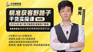 杨光·精准获客野路子：黑科技+快速加人玩法 个微7天加1000 企微爆加5w好友-布谷屋免费网赚资源网