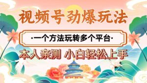 2025年视频号劲爆玩法，一个方法玩转多个平台 小白也能轻松上手-布谷屋免费网赚资源网