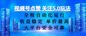视频号点赞 关注5.0玩法,全程自动化运行,收益稳定, 单价最高,大平台安全可靠-布谷屋免费网赚资源网