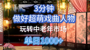 用Ai制作Q版戏剧人物手把手教你吃透中老年经济,5分钟一个成品,多渠道变现-布谷屋免费网赚资源网