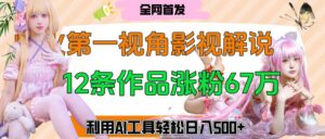 爆火第一人称视角影视解说,12条作品涨粉67万,巧用AI工具,轻松日入500+-布谷屋免费网赚资源网