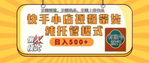【躺赚项目】快手小店视频带货,纯托管模式,日入500+,无需剪辑,无需选品,无需上传作品,有账号即可托管-布谷屋免费网赚资源网