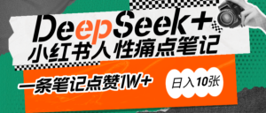 AI赋能小红书爆款秘籍:用DeepSeek轻松抓人性痛点,小白也能写出点赞破万的吸金笔记-布谷屋免费网赚资源网