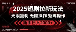 2025短剧拉新玩法,无需注册登录,无限0撸,无脑批量操作日入2000+-布谷屋免费网赚资源网