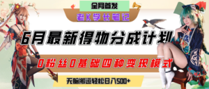 6月份最新得物创作者分成计划2.0玩法，0粉丝0基础四种模式变现，官方大额流量扶持，从隐蔽渠道无脑搬运，日入200+，熟练后轻松月入过万-布谷屋免费网赚资源网