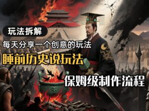 13条作品涨粉24.5万，全流程拆解睡前历史说，保姆级教程-布谷屋免费网赚资源网