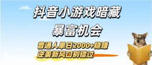 抖音小游戏暗藏暴富机会！普通人单日2000+稳赚，逆袭新风口别错过-布谷屋免费网赚资源网