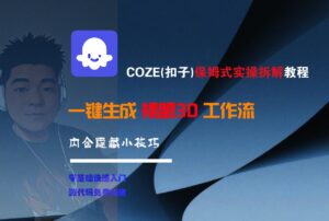 COZE-一键生成裸眼3D工作流-布谷屋免费网赚资源网