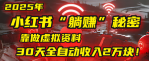 2025小红书虚拟项目,靠做虚拟资料30天全自动收入2万块-布谷屋免费网赚资源网