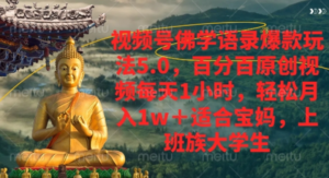 视频号佛学语录爆款新玩法,轻松月入1w+,百分百原创视频每天1小时!-布谷屋免费网赚资源网