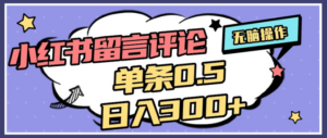 2025年最新小红书评论单条0.5元,日入300+,无上限,详细操作流程-布谷屋免费网赚资源网