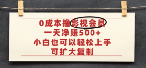 亲测，0成本可批量操作，靠卖影视会员实测月入30000+-布谷屋免费网赚资源网