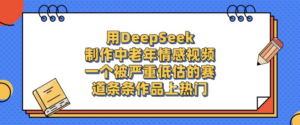 用DeepSeek制作，中老年情感视频，一个被严重低估的赛道，作品条条上热门-布谷屋免费网赚资源网