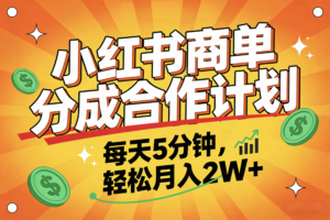 2025副业黑马项目，0门槛小红书项目，小白也能轻松月入2万+-布谷屋免费网赚资源网