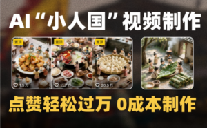 微缩景观迷你小人国AI视频，爆款1000W+，0成本制作全流程教学-布谷屋免费网赚资源网