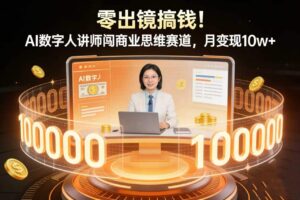 零出镜搞钱！AI 数字人讲师闯商业思维赛道，月变现 10w+-布谷屋免费网赚资源网