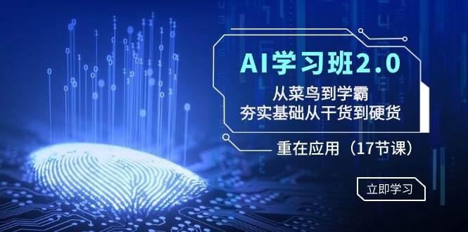AI学习班2.0：从菜鸟到学霸，夯实基础从干货到硬货，重在应用（17节课）-布谷屋免费网赚资源网
