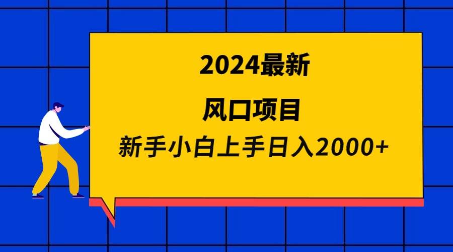 2024最新风口项目 新手小白日入2000+-布谷屋免费网赚资源网