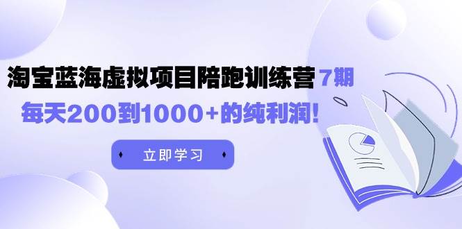 黄岛主《淘宝蓝海虚拟项目陪跑训练营7期》每天200到1000+的纯利润-布谷屋免费网赚资源网