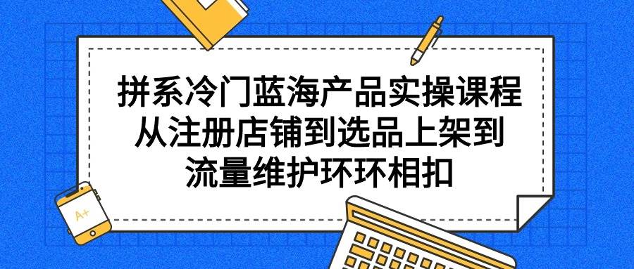 拼系冷门蓝海产品实操课程,从注册店铺到选品上架到流量维护环环相扣-布谷屋免费网赚资源网